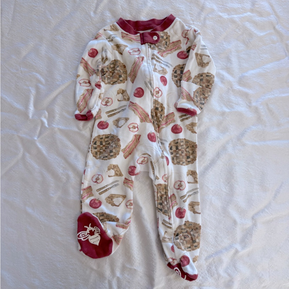 Burt’s Bees baby apple pie long sleeve organic cotton footie pajamas